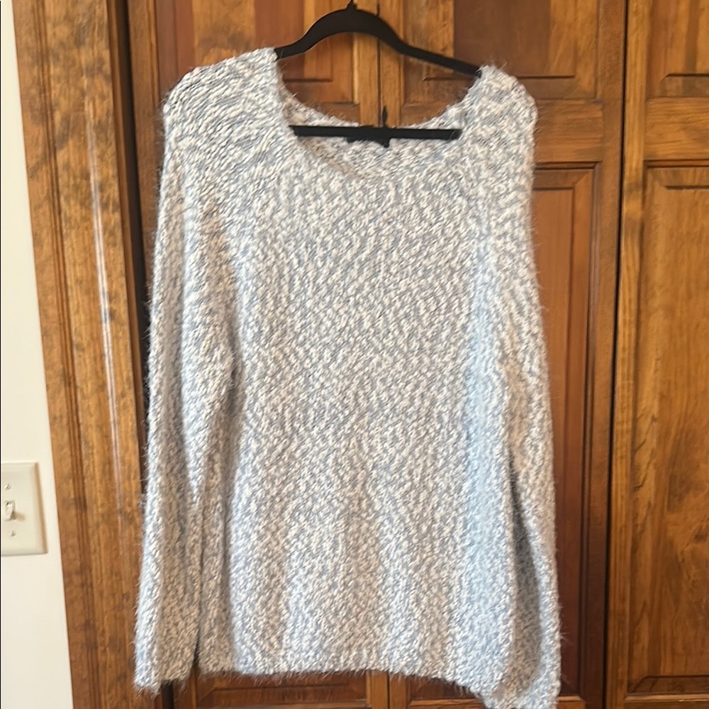 Cozy Blue and White Sweater